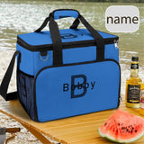 Custom Name Blue Camping Ice Pack Insulated Lunch Bag