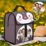 Custom Photo Penguin Camping Ice Pack Insulated Lunch Bag