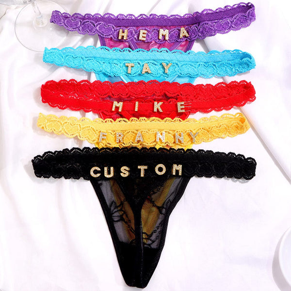 Personalized Name Thong Waist Jewelry Custom Letter G-String Panties –  YesCustom