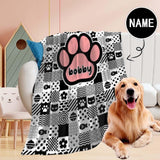 Personalized Dog Portrait Throw Blanket, Custom Blanket With Name, Custom Name Puppy Dog Love Fleece Blanket Personalized Blanket for Couple Gifts, Customized Throw Blanket For Kids/Adults/Family, Souvenir, Gift