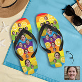 Custom Photo Orange Colorful Flip Flops For Both Man And Woman Funny Gift For Vacation, Wedding Ideas For Guests