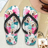 Custom Photo Pet Flower Flip Flops For Both Man And Woman Funny Gift For Vacation,Wedding Ideas For Guests