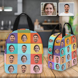 Personalized Lunch Box Custom Face Color Grid Lunch Bag School Bag Backbag