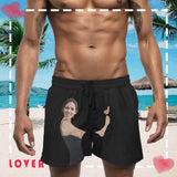 Personalized Swim Trunks Custom Face Hug Men's Quick Dry Swim Shorts with Girlfriend's Face for Him
