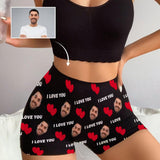 Custom Face Underwear Personalized Love You Panty Women's Boyshort Panties Gift for Her