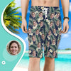 Custom beach shorts with flower&leaves