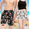 Couple beach shorts with face