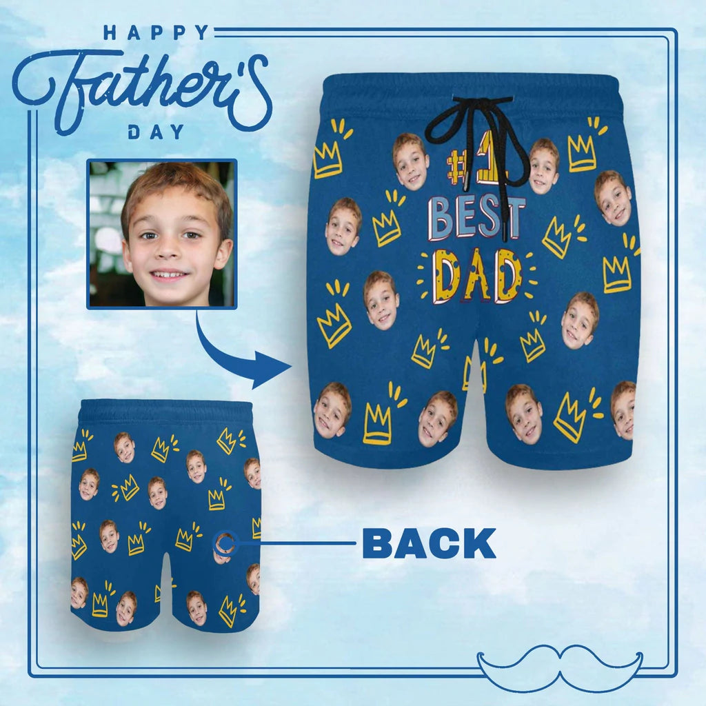 Custom gift swim shorts for dad