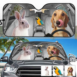 Custom Pet Family Personalized Funny Car Front Windshield Sun Shade Offers Ultimate Protection for Car Interior