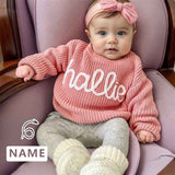 Personalized Name Sweater Toddler Sweater Custom Name Sweater Hand Embroidered Sweater Keepsake Sweater