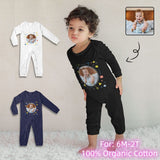 #For 6M-2T-Custom Photo Pentagram Baby Long Sleeve Rompers 100% Organic Cotton Jumpsuit One-piece Coverall and Layette Set