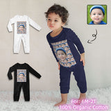 #For 6M-2T-Custom Seamless Face Baby Long Sleeve Rompers 100% Organic Cotton Jumpsuit One-piece Coverall and Layette Set