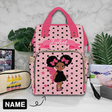 Custom Name Pink Diaper Bag Backpack Kid's School Bag