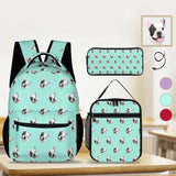 Custom Pet Face 3 in 1 Personalized School Backpack School Lunch Bag Pencil Case