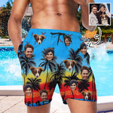 Custom Family Face Beach Vacation Men's Casual Beach Shorts with Drawstring