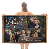 Custom Photo Father's Day Double-faced Pile Beach Towel