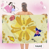 Custom Multi-Name Butterfly Beach Towel Quick Dry Absorbent Cotton Lightweight Thin Bathroom Bath Pool Swim Towels Sand Free Towel Beach Accessories Essentials Mother's Day Gift