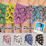 Custom Face Multicolors Bikini Coverup Personalised Short Sarongs Swim Beach Wrap For Women