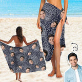 Custom Boyfriends Face Long Sarongs Beach Wrap Personalized Bikini Cover Up