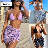 DIY Crystal Letters Halter Bikini Custom Name Bikini Cover Up Skirt Beach Body Jewelry(Custom 1-10 Letters)
