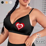Custom Name Heart Women's Seamless V-neck Bralettes