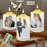 Custom Face&Name Bullet Led Candles Set of 3 Pack Flameless Candles with Remote Timer