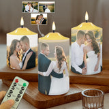 Custom Photo Bullet Led Candles Set of 3 Pack Flameless Candles with Remote Timer