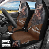 Custom Photo&Name Family Car Seat Covers Universal Auto Waterproof Front Seat Protector (Set of 2)