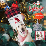 16.6in(L) Plus Size-Custom Pet's Photo Socks Paw Christmas Stocking Holiday Decor Gifts