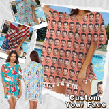 Custom Face V-Neck Tassel Bikini Cover Up Swimsuits Beach Bathing Suit