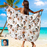 Custom Face Sunflower Strap Backless Beach Dress Personalized Women's Cover up Beach Dress