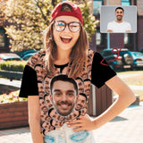 Custom Boyfriend Face Smash Tee Women's All Over Print T-Shirt Design Your Own Shirts Gift for Valentine's Day