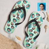 Custom Face Leaves Flip Flops For Both Man And Woman Funny Gift For Vacation,Wedding Ideas For Guests
