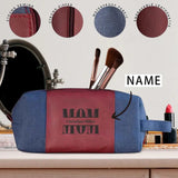Custom Name MOM Engraved Toiletry Bag PU Leather Bag Custom Canvas Handcrafted Travel Bag Waterproof Shaving Dopp Kit
