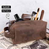 Custom Your Name PU Leather Bag Engraved Clutch Toiletry Bag Cosmetic Bag Unique Gift