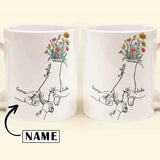 Custom Name Holding Mom's Hand Mug Personalized Mug Gift For Mom And Grandma