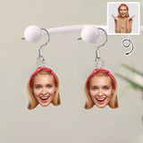 Custom Photo Face Unique Earrings Personalized Portrait Earrings Custom Photo Earrings (Two Pairs)