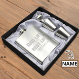 Custom Hip Flask Set 8 OZ Personalized Stainless Steel Flask For Father Gift For Dad Fathers Day Gifts