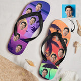 Custom Face Summer Beach Flip Flops For Both Man And Woman Funny Gift For Vacation,Wedding Ideas For Guests