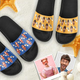 Custom Face Colorful Sandals Personalized Couple Slides With Face