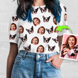 Custom Face Multicolor Women All Over Print Cotton T-shirt