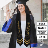 【Limited Time Discount】Custom Name Gold And Black Graduation Stoles Sash Class of 2024 Graduation Gift
