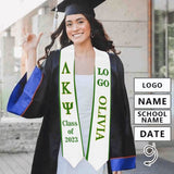 Custom Name&Logo White Graduation Stoles Sash Class of 2024 Graduation Gift