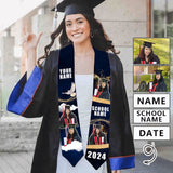 Custom Photo&Name Graduation Stoles Sash Class of 2024 Graduation Gift