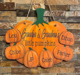 Custom Name Fall Seasons Door Hanger Pumpkin Sign Personalized Pumpkin for Halloween