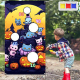 Halloween Sandbag Game Outdoor Hanging Flag with 3 Bean Bags Halloween Toss Game Playset Punching Bag 29.5 * 53Inch