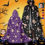 Custom Face Multicolor Unisex Hooded Halloween Cloak for Adult and Kids Cosplay Costumes Wizard Cape with Hat