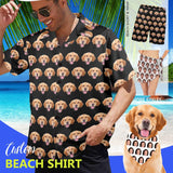 Custom Face Multiple Colors Matching Pet and Owner Hawaiian Shirts/Beach Shorts/Beach Wrap/Pet Scarf Gift for Family