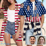 Couple Hawaiian Shirt Cover Up Set American Flag Hawaiian Shirt&Cover Up