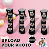 Custom Photo&Name Magnetic Holding Hands Socks Suction Funny Big Eye Socks Couple Valentine's Day Gift